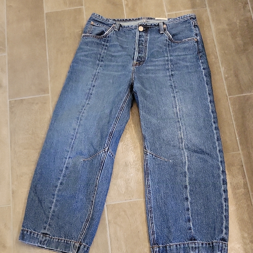 Noend Queen High Rise Crop Wide Leg Jeans